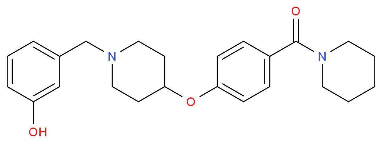 3-({4-[4-(1-piperidinylcarbonyl)phenoxy]-1-piperidinyl}methyl)phenol_Molecular_structure_CAS_)