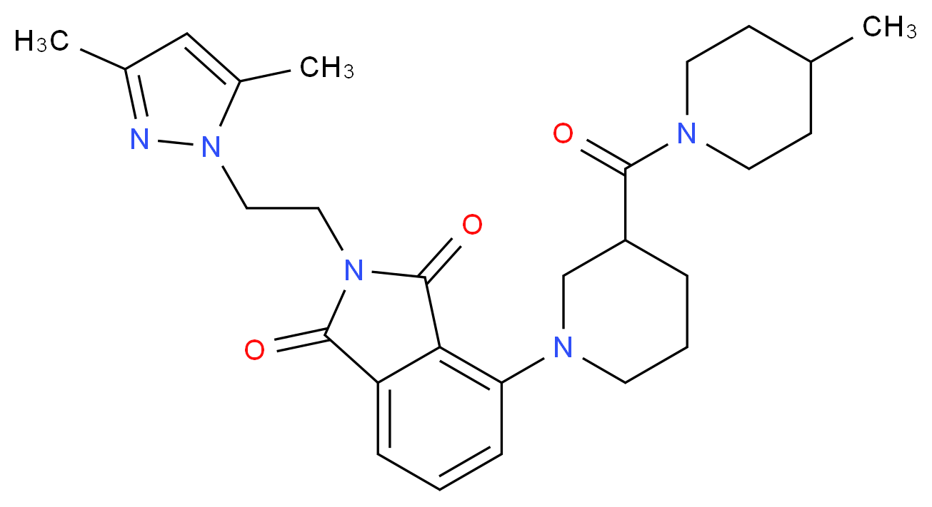 2-[2-(3,5-dimethyl-1H-pyrazol-1-yl)ethyl]-4-{3-[(4-methyl-1-piperidinyl)carbonyl]-1-piperidinyl}-1H-isoindole-1,3(2H)-dione_Molecular_structure_CAS_)