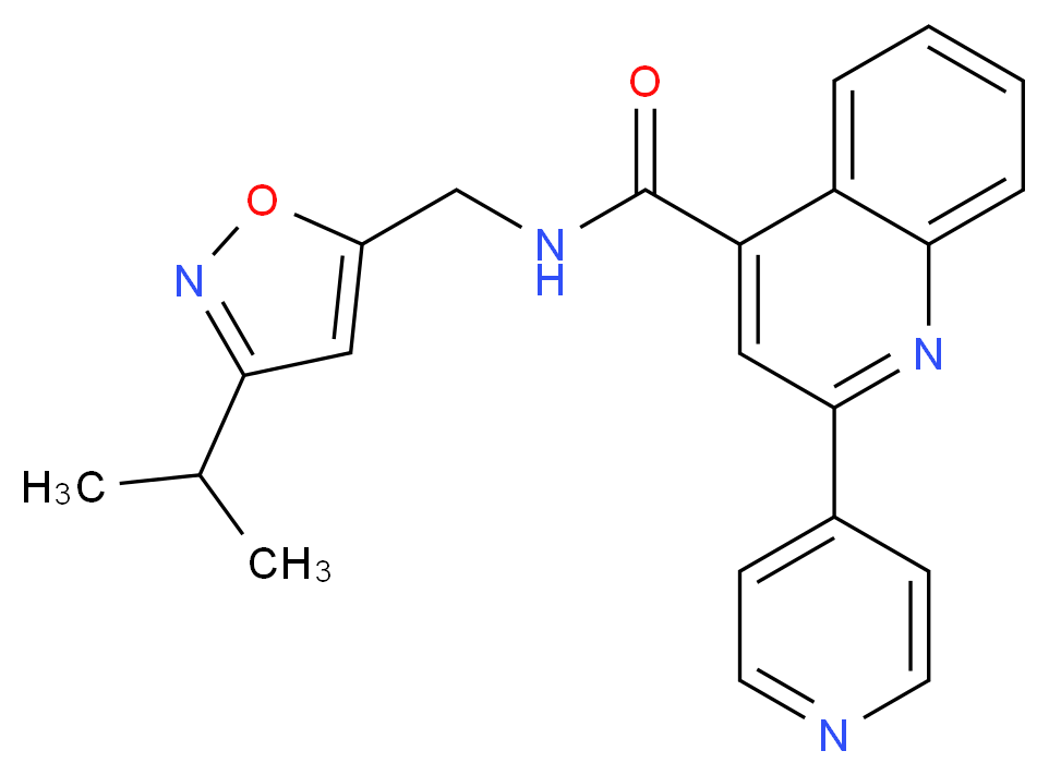 N-[(3-isopropyl-5-isoxazolyl)methyl]-2-(4-pyridinyl)-4-quinolinecarboxamide_Molecular_structure_CAS_)