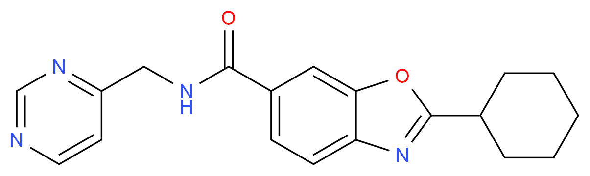 2-cyclohexyl-N-(4-pyrimidinylmethyl)-1,3-benzoxazole-6-carboxamide_Molecular_structure_CAS_)