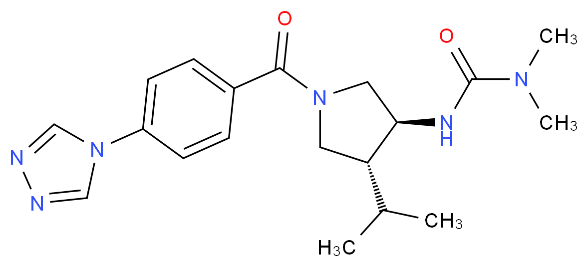 N'-{(3S*,4R*)-4-isopropyl-1-[4-(4H-1,2,4-triazol-4-yl)benzoyl]-3-pyrrolidinyl}-N,N-dimethylurea_Molecular_structure_CAS_)