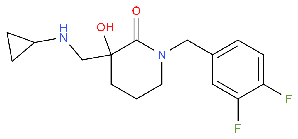 3-[(cyclopropylamino)methyl]-1-(3,4-difluorobenzyl)-3-hydroxy-2-piperidinone_Molecular_structure_CAS_)