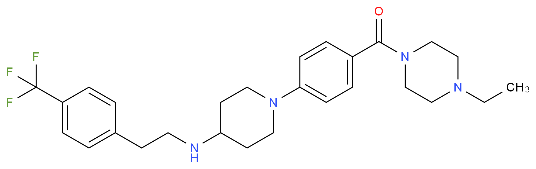 1-{4-[(4-ethyl-1-piperazinyl)carbonyl]phenyl}-N-{2-[4-(trifluoromethyl)phenyl]ethyl}-4-piperidinamine_Molecular_structure_CAS_)