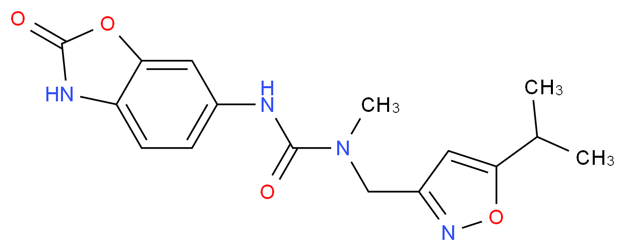 N-[(5-isopropylisoxazol-3-yl)methyl]-N-methyl-N'-(2-oxo-2,3-dihydro-1,3-benzoxazol-6-yl)urea_Molecular_structure_CAS_)