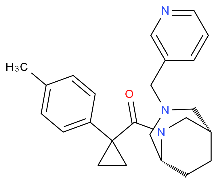 (1S*,5R*)-6-{[1-(4-methylphenyl)cyclopropyl]carbonyl}-3-(pyridin-3-ylmethyl)-3,6-diazabicyclo[3.2.2]nonane_Molecular_structure_CAS_)