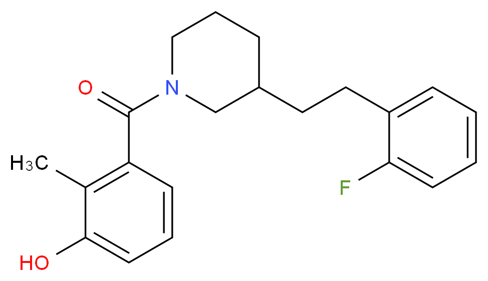 3-({3-[2-(2-fluorophenyl)ethyl]-1-piperidinyl}carbonyl)-2-methylphenol_Molecular_structure_CAS_)