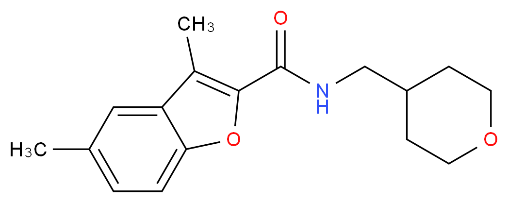 3,5-dimethyl-N-(tetrahydro-2H-pyran-4-ylmethyl)-1-benzofuran-2-carboxamide_Molecular_structure_CAS_)