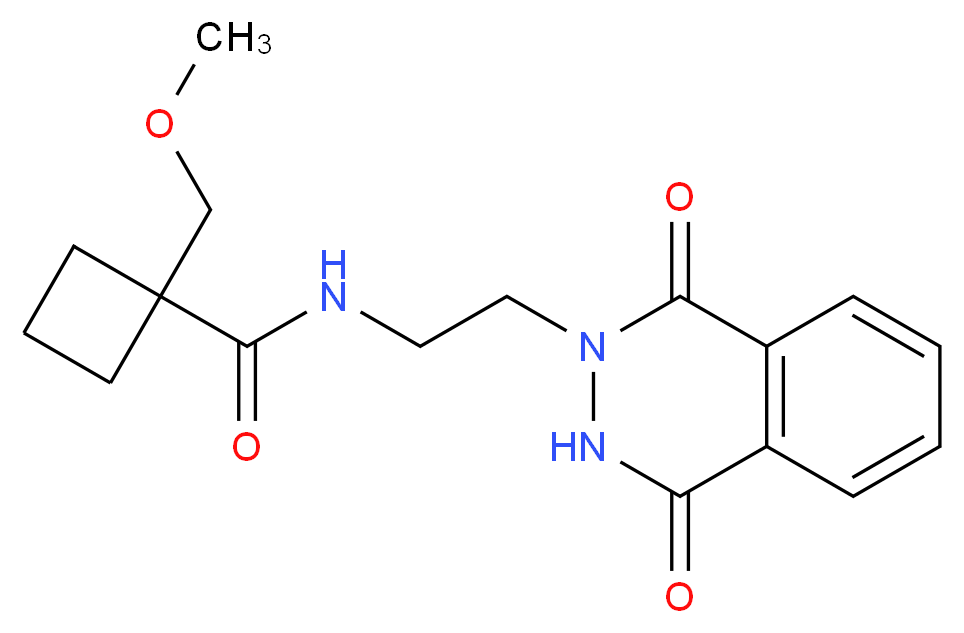 N-[2-(1,4-dioxo-3,4-dihydrophthalazin-2(1H)-yl)ethyl]-1-(methoxymethyl)cyclobutanecarboxamide_Molecular_structure_CAS_)