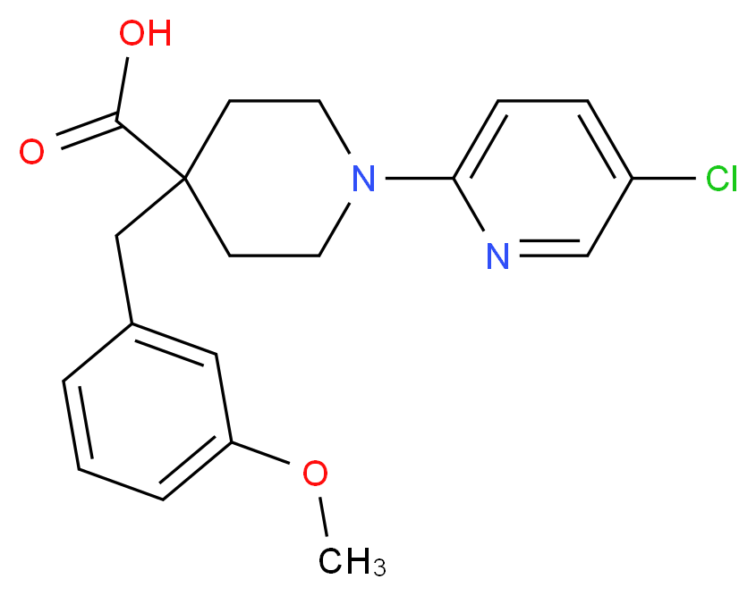 1-(5-chloropyridin-2-yl)-4-(3-methoxybenzyl)piperidine-4-carboxylic acid_Molecular_structure_CAS_)