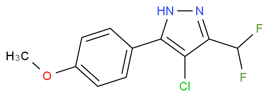 4-Chloro-3-difluoromethyl-5-(4-methoxyphenyl)pyrazole_Molecular_structure_CAS_)
