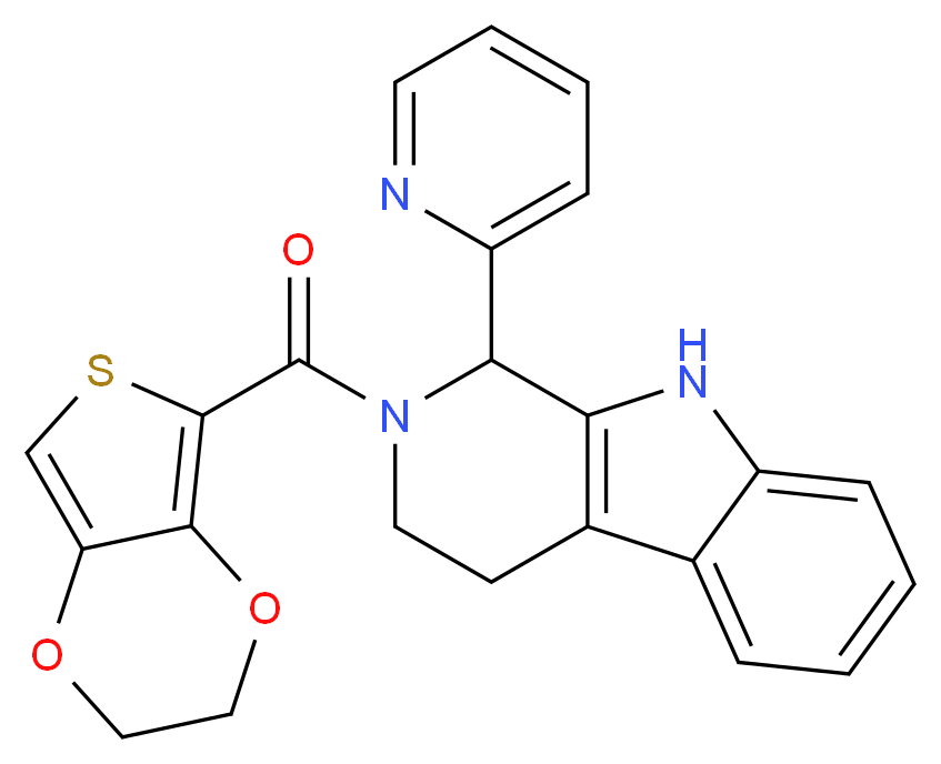 2-(2,3-dihydrothieno[3,4-b][1,4]dioxin-5-ylcarbonyl)-1-(2-pyridinyl)-2,3,4,9-tetrahydro-1H-beta-carboline_Molecular_structure_CAS_)