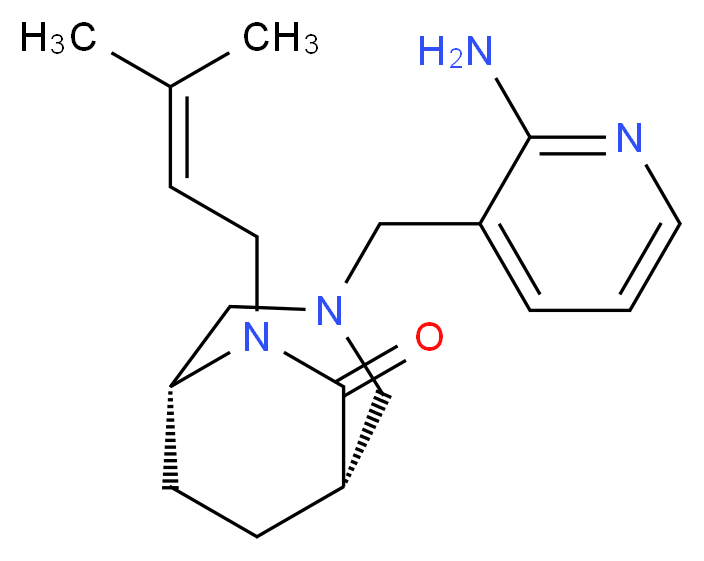 (1S*,5R*)-3-[(2-amino-3-pyridinyl)methyl]-6-(3-methyl-2-buten-1-yl)-3,6-diazabicyclo[3.2.2]nonan-7-one_Molecular_structure_CAS_)