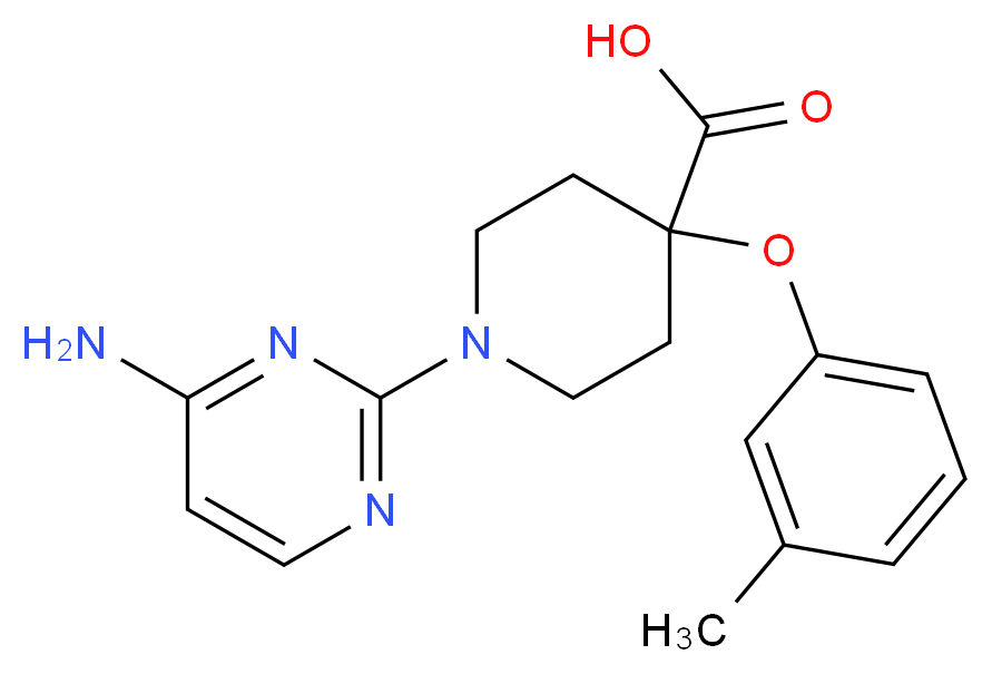 1-(4-aminopyrimidin-2-yl)-4-(3-methylphenoxy)piperidine-4-carboxylic acid_Molecular_structure_CAS_)