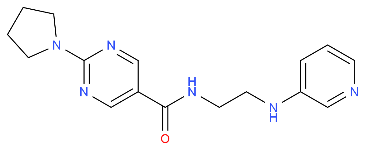 N-[2-(pyridin-3-ylamino)ethyl]-2-pyrrolidin-1-ylpyrimidine-5-carboxamide_Molecular_structure_CAS_)