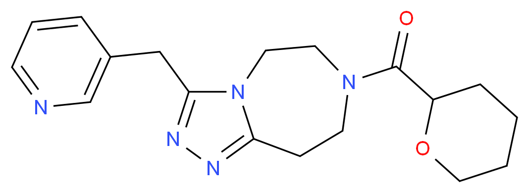 3-(pyridin-3-ylmethyl)-7-(tetrahydro-2H-pyran-2-ylcarbonyl)-6,7,8,9-tetrahydro-5H-[1,2,4]triazolo[4,3-d][1,4]diazepine_Molecular_structure_CAS_)