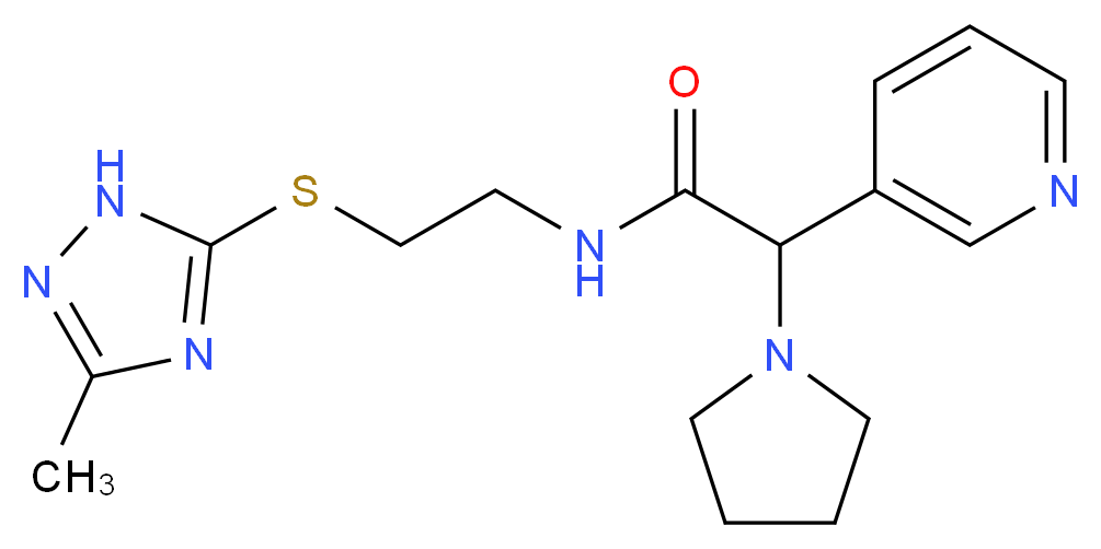 N-{2-[(3-methyl-1H-1,2,4-triazol-5-yl)thio]ethyl}-2-(3-pyridinyl)-2-(1-pyrrolidinyl)acetamide_Molecular_structure_CAS_)