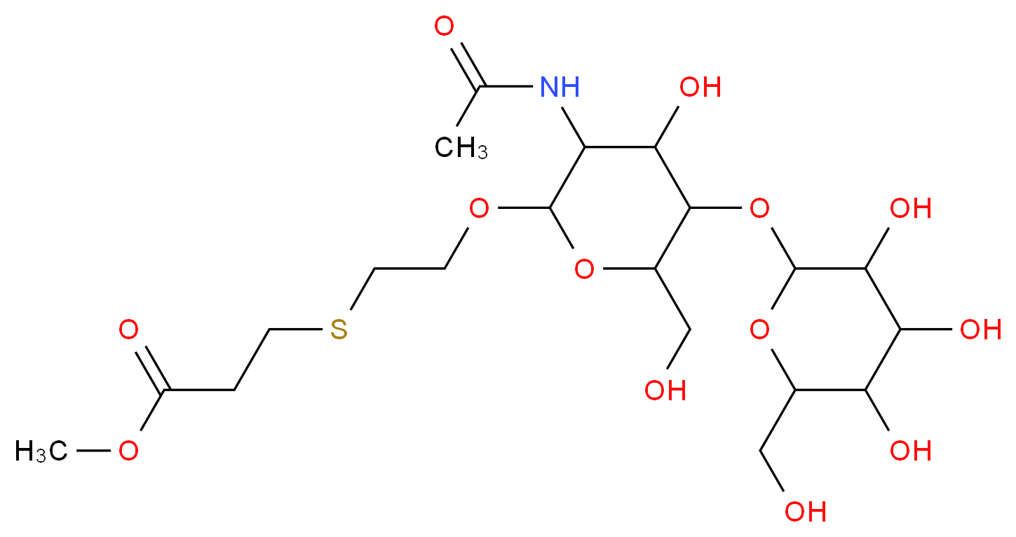 Carbomethoxyethylthioethyl 2-acetamido-2-deoxy-4-O-β-D-galactopyranosyl-β-D-glucopyranoside_Molecular_structure_CAS_87019-31-6)