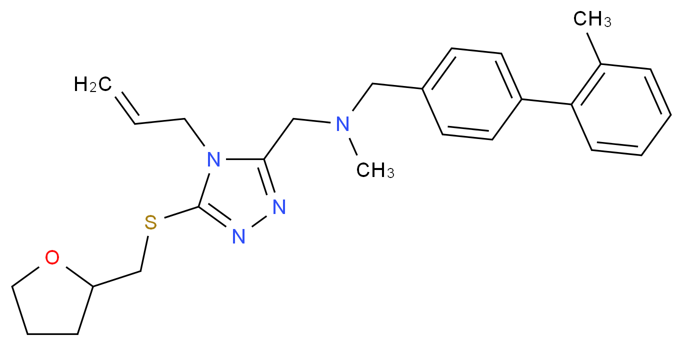 ({4-allyl-5-[(tetrahydro-2-furanylmethyl)thio]-4H-1,2,4-triazol-3-yl}methyl)methyl[(2'-methyl-4-biphenylyl)methyl]amine_Molecular_structure_CAS_)
