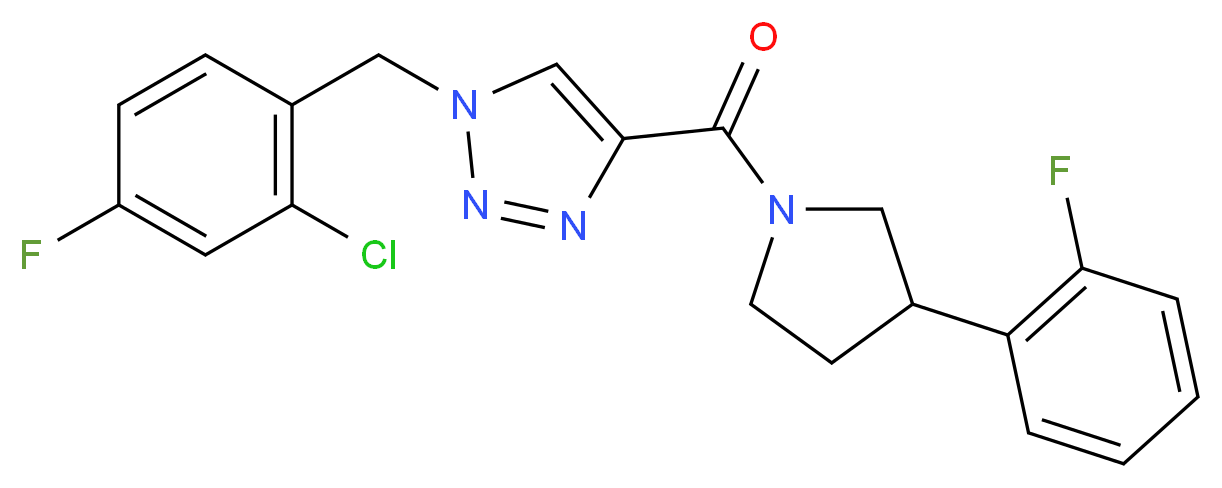 1-(2-chloro-4-fluorobenzyl)-4-{[3-(2-fluorophenyl)-1-pyrrolidinyl]carbonyl}-1H-1,2,3-triazole_Molecular_structure_CAS_)