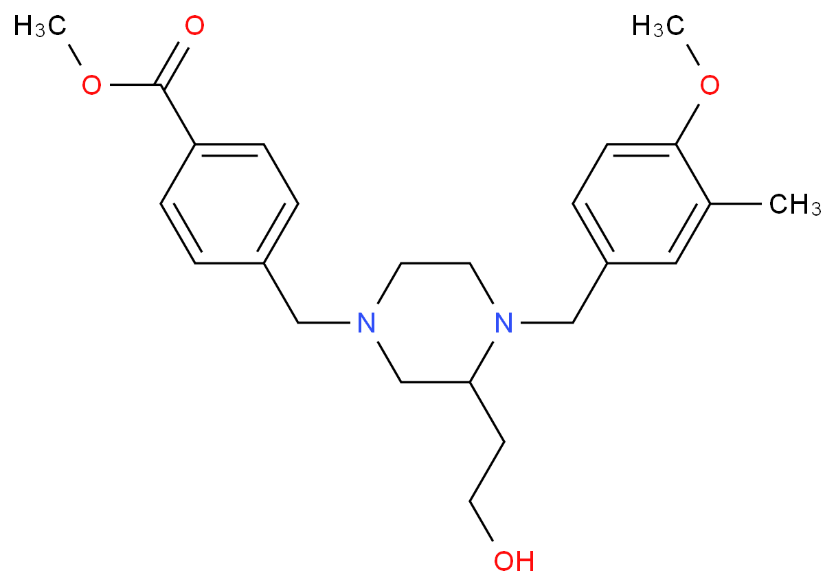 methyl 4-{[3-(2-hydroxyethyl)-4-(4-methoxy-3-methylbenzyl)-1-piperazinyl]methyl}benzoate_Molecular_structure_CAS_)