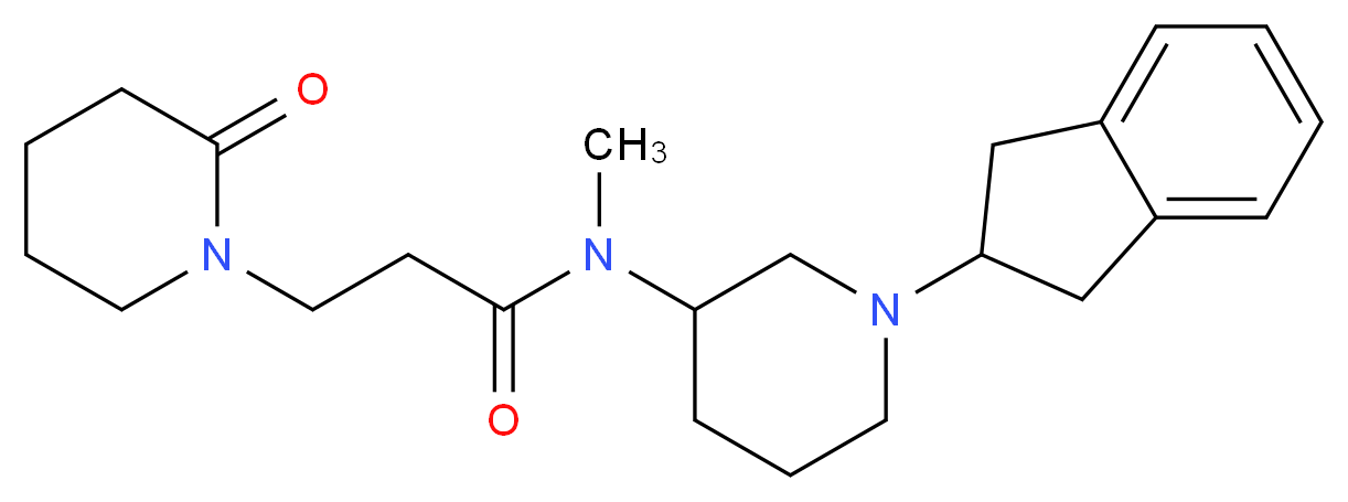 N-[1-(2,3-dihydro-1H-inden-2-yl)-3-piperidinyl]-N-methyl-3-(2-oxo-1-piperidinyl)propanamide_Molecular_structure_CAS_)