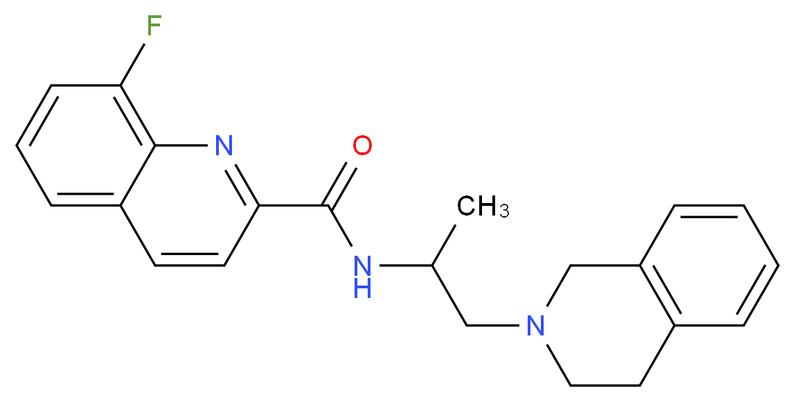 N-[2-(3,4-dihydro-2(1H)-isoquinolinyl)-1-methylethyl]-8-fluoro-2-quinolinecarboxamide_Molecular_structure_CAS_)