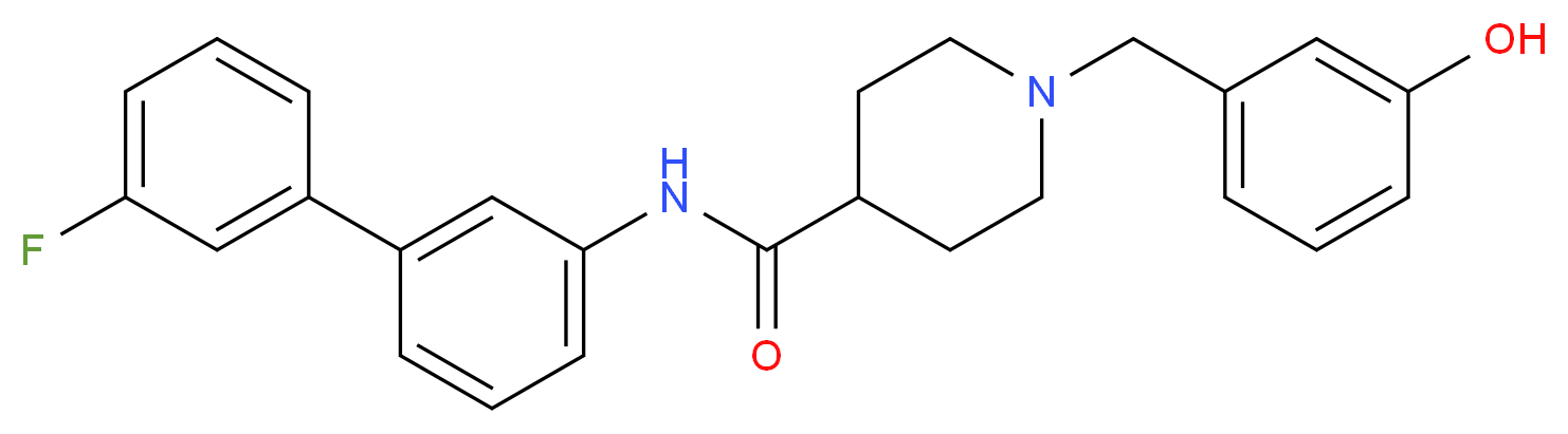 N-(3'-fluoro-3-biphenylyl)-1-(3-hydroxybenzyl)-4-piperidinecarboxamide_Molecular_structure_CAS_)