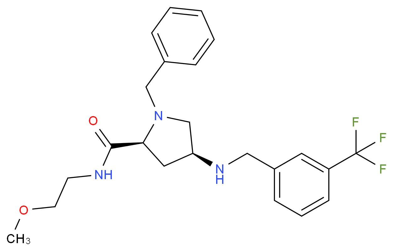 (4S)-1-benzyl-N-(2-methoxyethyl)-4-{[3-(trifluoromethyl)benzyl]amino}-L-prolinamide_Molecular_structure_CAS_)