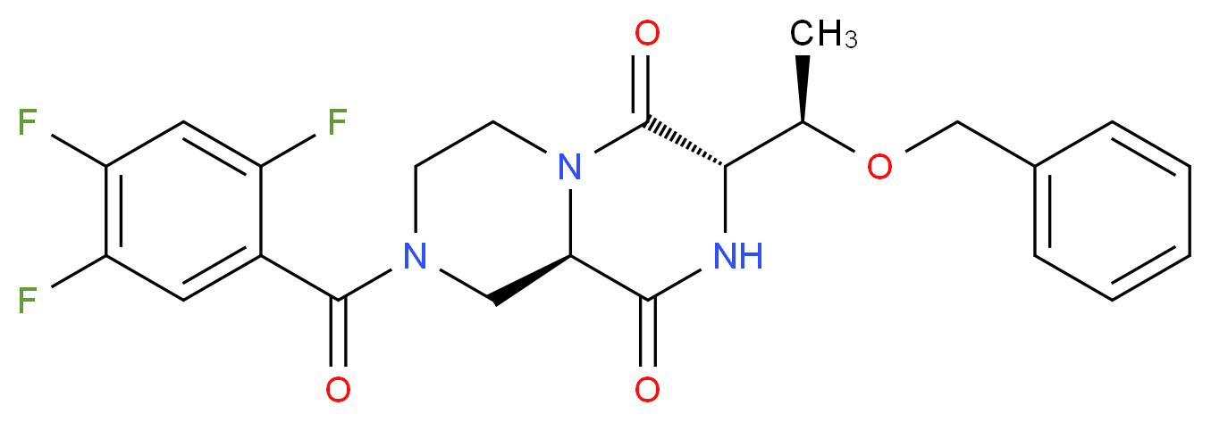 (3S,9aR)-3-[(1R)-1-(benzyloxy)ethyl]-8-(2,4,5-trifluorobenzoyl)tetrahydro-2H-pyrazino[1,2-a]pyrazine-1,4(3H,6H)-dione_Molecular_structure_CAS_)
