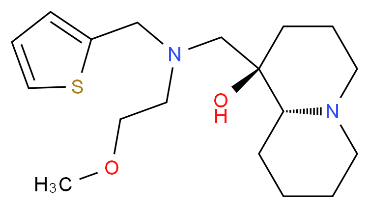 (1R,9aR)-1-{[(2-methoxyethyl)(2-thienylmethyl)amino]methyl}octahydro-2H-quinolizin-1-ol_Molecular_structure_CAS_)