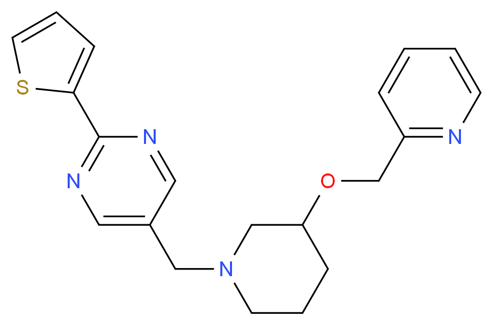 5-{[3-(2-pyridinylmethoxy)-1-piperidinyl]methyl}-2-(2-thienyl)pyrimidine_Molecular_structure_CAS_)