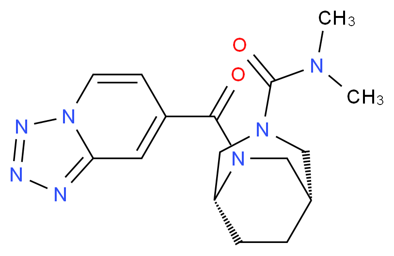 (1R*,5R*)-N,N-dimethyl-6-(tetrazolo[1,5-a]pyridin-7-ylcarbonyl)-3,6-diazabicyclo[3.2.2]nonane-3-carboxamide_Molecular_structure_CAS_)