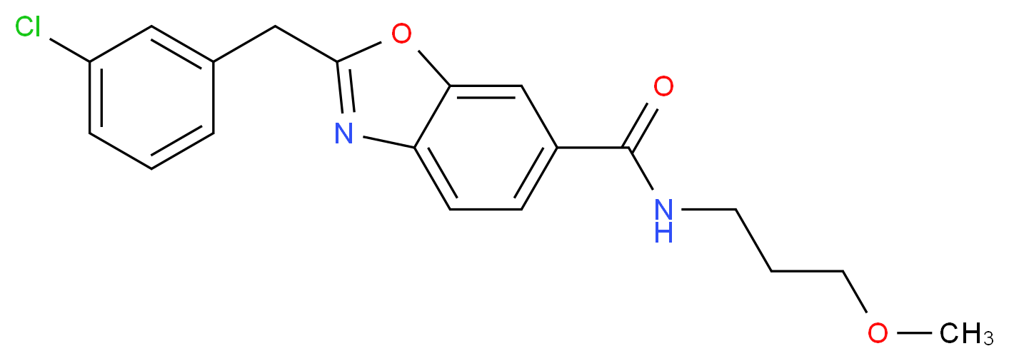 2-(3-chlorobenzyl)-N-(3-methoxypropyl)-1,3-benzoxazole-6-carboxamide_Molecular_structure_CAS_)