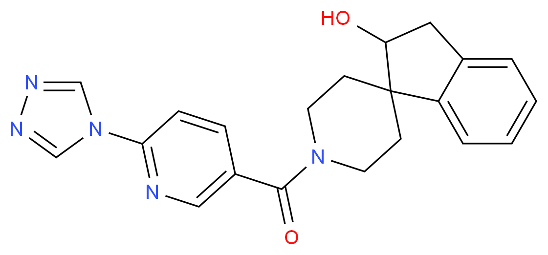 1'-{[6-(4H-1,2,4-triazol-4-yl)pyridin-3-yl]carbonyl}-2,3-dihydrospiro[indene-1,4'-piperidin]-2-ol_Molecular_structure_CAS_)