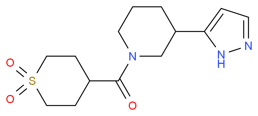 1-[(1,1-dioxidotetrahydro-2H-thiopyran-4-yl)carbonyl]-3-(1H-pyrazol-5-yl)piperidine_Molecular_structure_CAS_)