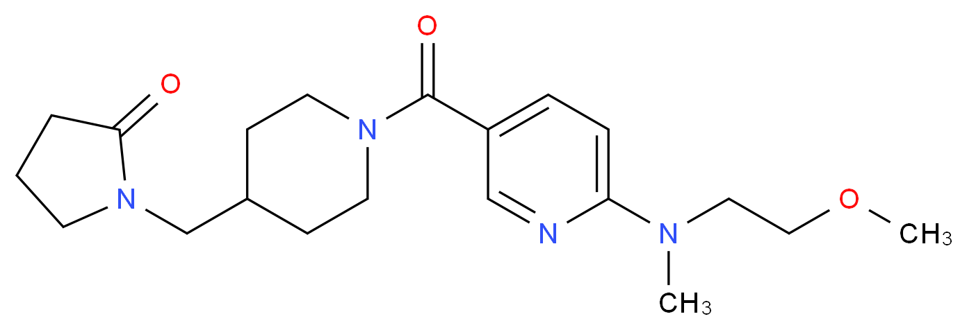 1-{[1-({6-[(2-methoxyethyl)(methyl)amino]pyridin-3-yl}carbonyl)piperidin-4-yl]methyl}pyrrolidin-2-one_Molecular_structure_CAS_)