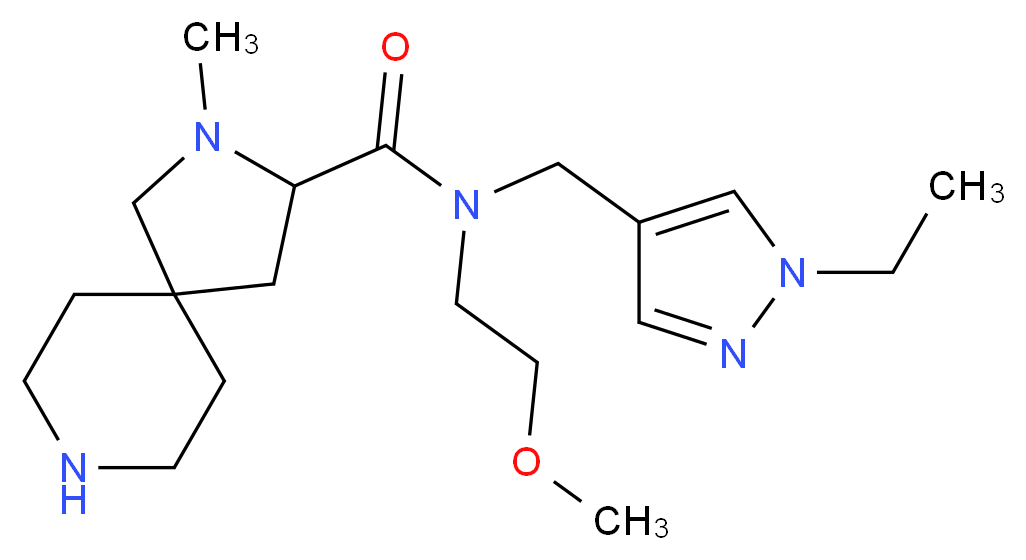 N-[(1-ethyl-1H-pyrazol-4-yl)methyl]-N-(2-methoxyethyl)-2-methyl-2,8-diazaspiro[4.5]decane-3-carboxamide_Molecular_structure_CAS_)