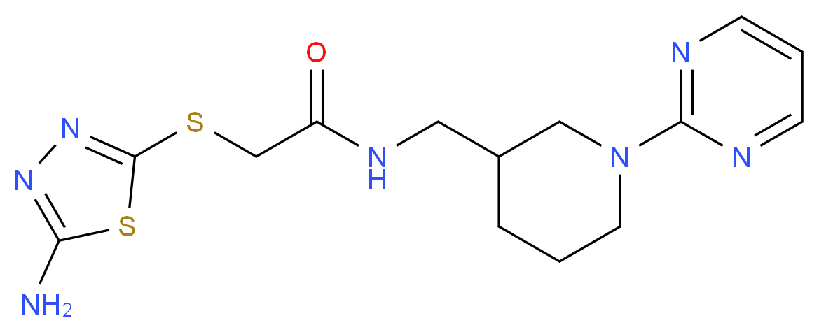 2-[(5-amino-1,3,4-thiadiazol-2-yl)thio]-N-[(1-pyrimidin-2-ylpiperidin-3-yl)methyl]acetamide_Molecular_structure_CAS_)