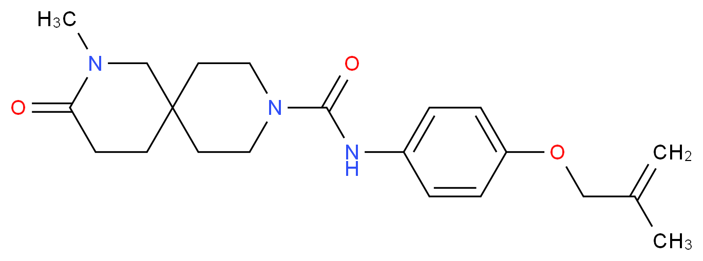 2-methyl-N-{4-[(2-methylprop-2-en-1-yl)oxy]phenyl}-3-oxo-2,9-diazaspiro[5.5]undecane-9-carboxamide_Molecular_structure_CAS_)