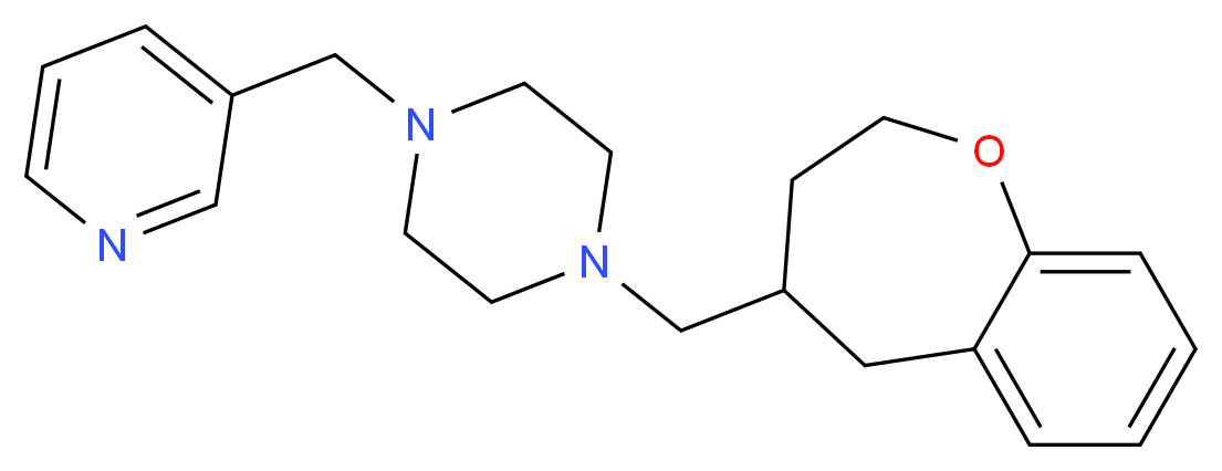 1-(pyridin-3-ylmethyl)-4-(2,3,4,5-tetrahydro-1-benzoxepin-4-ylmethyl)piperazine_Molecular_structure_CAS_)