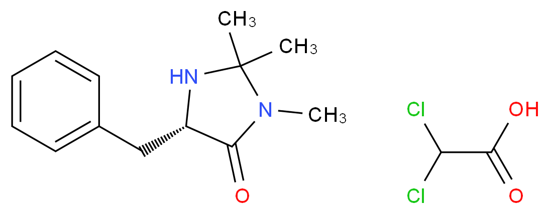(5S)-(-)-2,2,3-Trimethyl-5-benzyl-4-imidazolidinone dichloroacetic acid_Molecular_structure_CAS_345358-20-5)