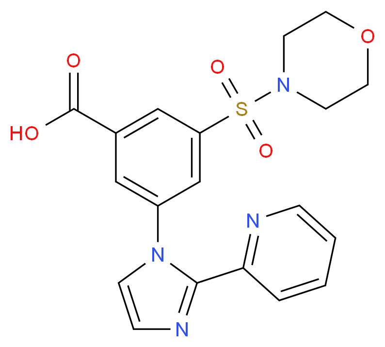 3-(morpholin-4-ylsulfonyl)-5-(2-pyridin-2-yl-1H-imidazol-1-yl)benzoic acid_Molecular_structure_CAS_)