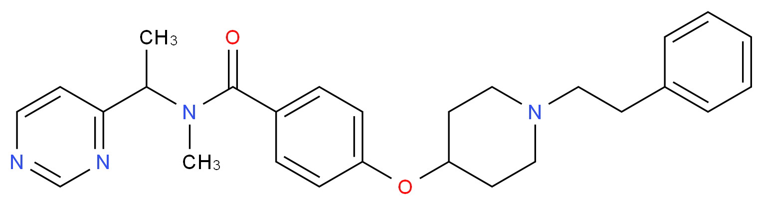 N-methyl-4-{[1-(2-phenylethyl)-4-piperidinyl]oxy}-N-[1-(4-pyrimidinyl)ethyl]benzamide_Molecular_structure_CAS_)