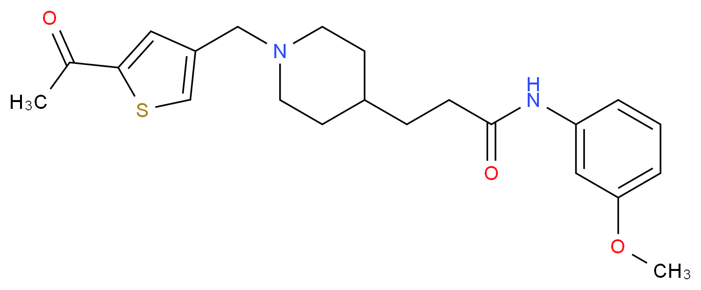 3-{1-[(5-acetyl-3-thienyl)methyl]-4-piperidinyl}-N-(3-methoxyphenyl)propanamide_Molecular_structure_CAS_)