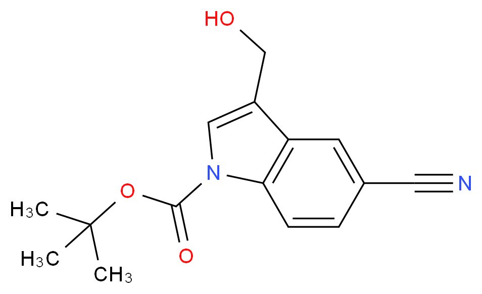 5-Cyano-3-(hydroxymethyl)-1H-indole, N-BOC protected 95+%_Molecular_structure_CAS_)