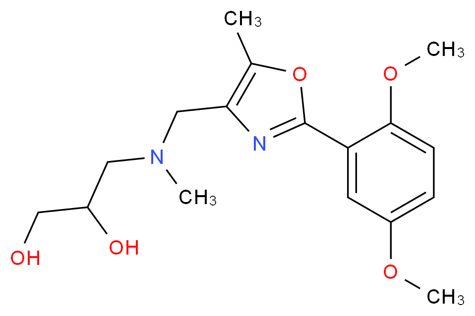 3-[{[2-(2,5-dimethoxyphenyl)-5-methyl-1,3-oxazol-4-yl]methyl}(methyl)amino]propane-1,2-diol_Molecular_structure_CAS_)