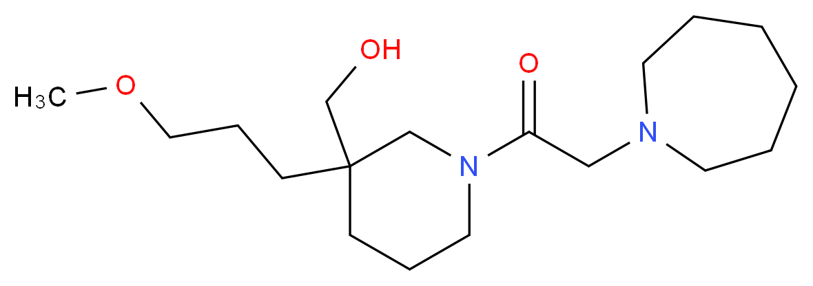[1-(1-azepanylacetyl)-3-(3-methoxypropyl)-3-piperidinyl]methanol_Molecular_structure_CAS_)