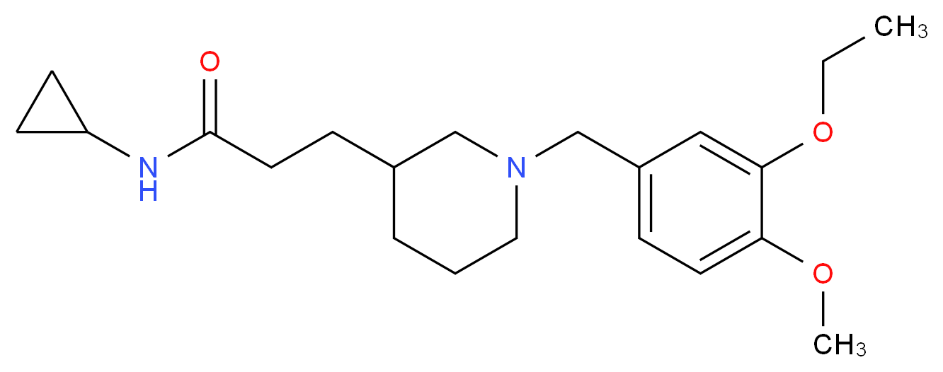 N-cyclopropyl-3-[1-(3-ethoxy-4-methoxybenzyl)-3-piperidinyl]propanamide_Molecular_structure_CAS_)