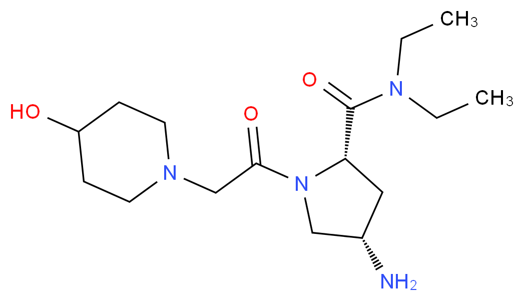(2S,4S)-4-amino-N,N-diethyl-1-[(4-hydroxypiperidin-1-yl)acetyl]pyrrolidine-2-carboxamide_Molecular_structure_CAS_)