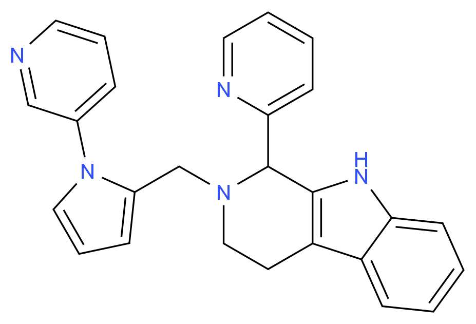 1-(2-pyridinyl)-2-{[1-(3-pyridinyl)-1H-pyrrol-2-yl]methyl}-2,3,4,9-tetrahydro-1H-beta-carboline_Molecular_structure_CAS_)